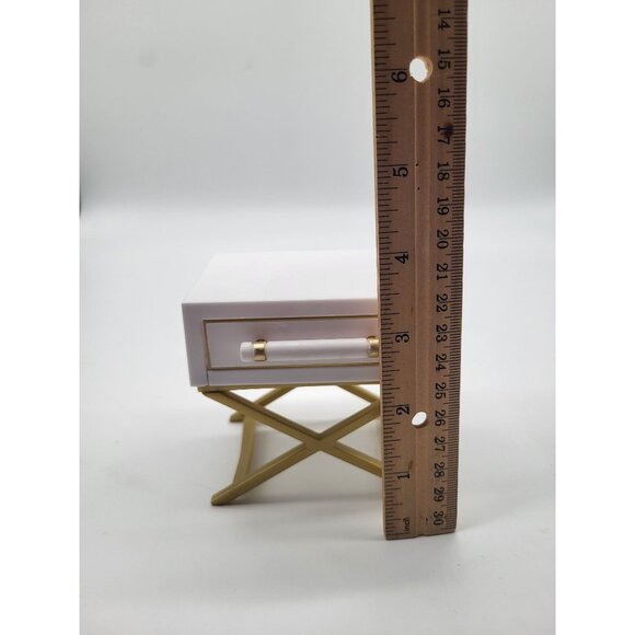 Rainbow High MGA Dollhouse Nightstand End Table Replacement Furniture White Gold - Picture 9 of 10